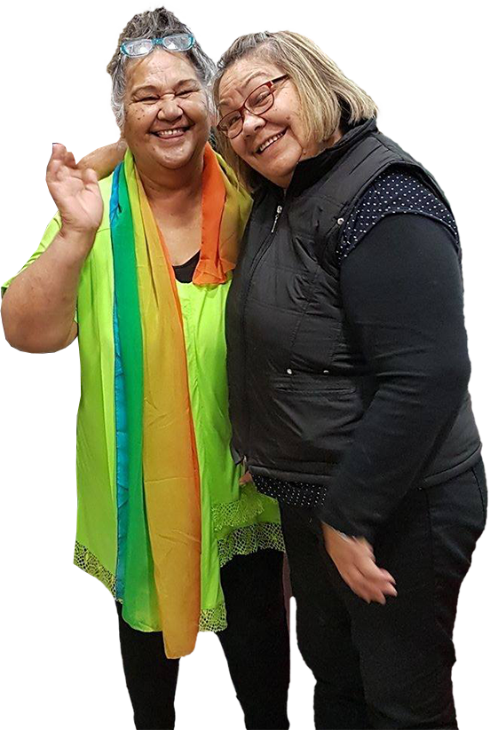 Marg Kauika and Nan Carol (clear cut)
